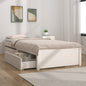 Estrutura de cama Super King branca em madeira maciça 180x200 cm