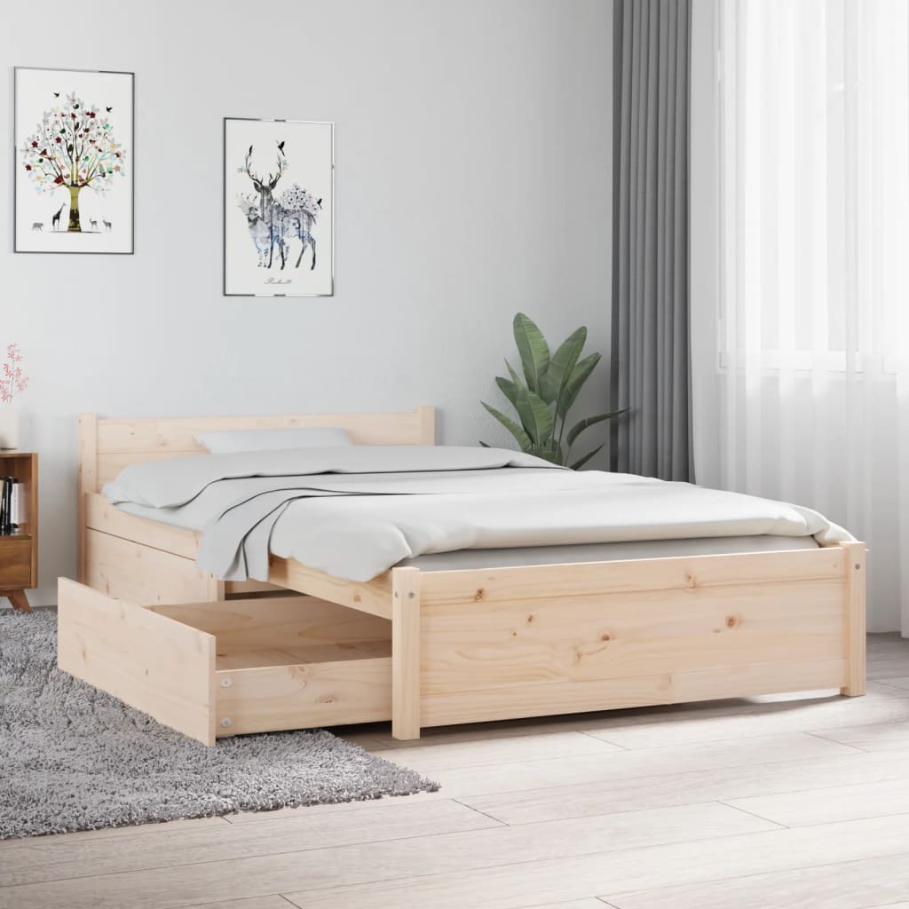 Estructura cama de madera maciza blanca super king 180x200 cm