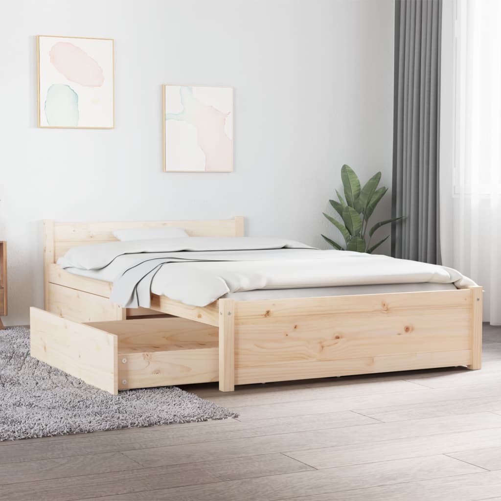 Estructura cama de madera maciza blanca super king 180x200 cm