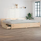 Cama sin colchón madera maciza de pino blanca 180x200 cm