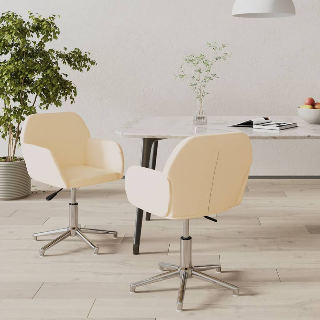 Sillas de comedor giratorias 2 uds de terciopelo gris claro