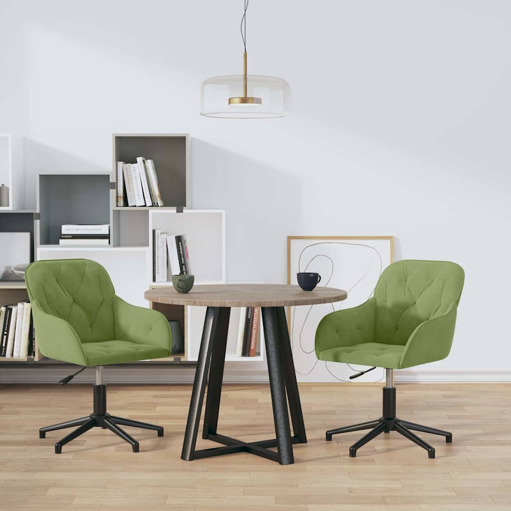 Sillas de comedor giratorias 2 uds de terciopelo gris claro