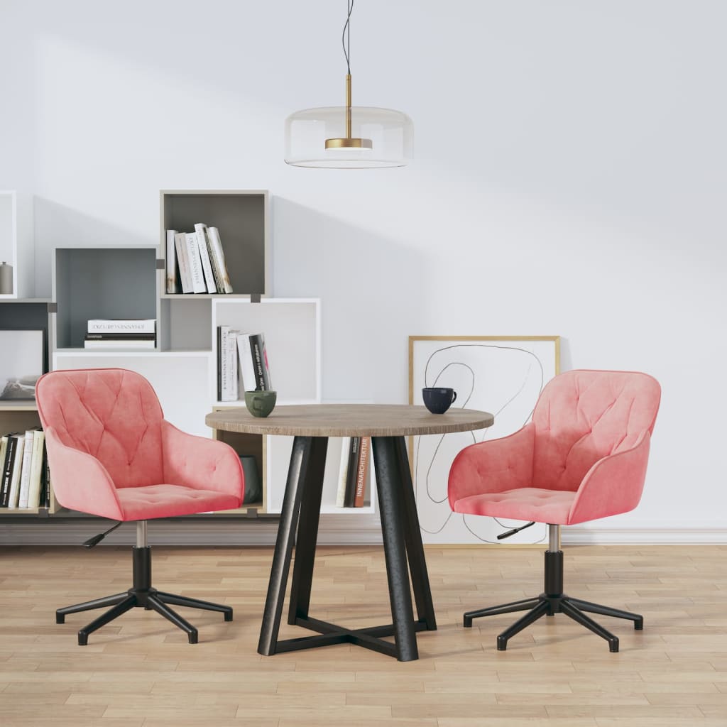 Sillas de comedor giratorias 2 uds de terciopelo gris claro