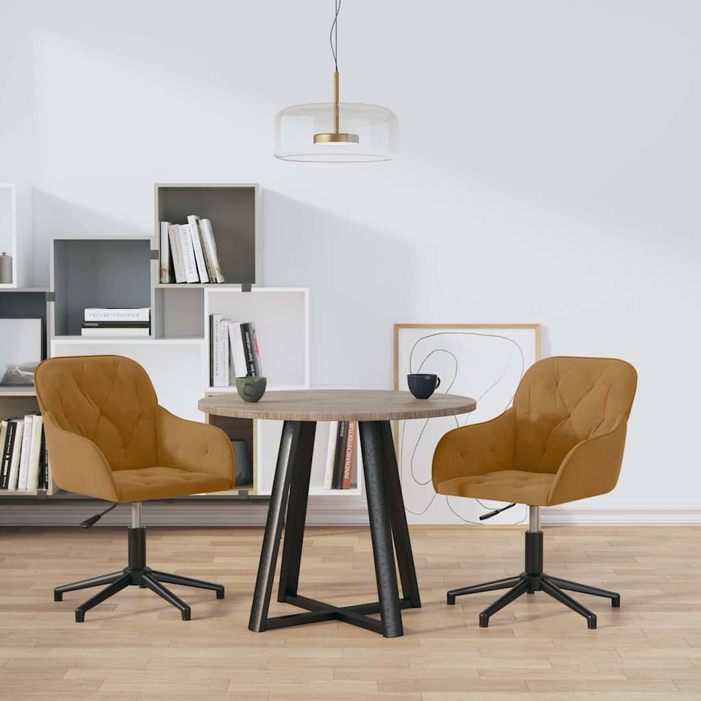 Sillas de comedor giratorias 2 uds de terciopelo gris claro