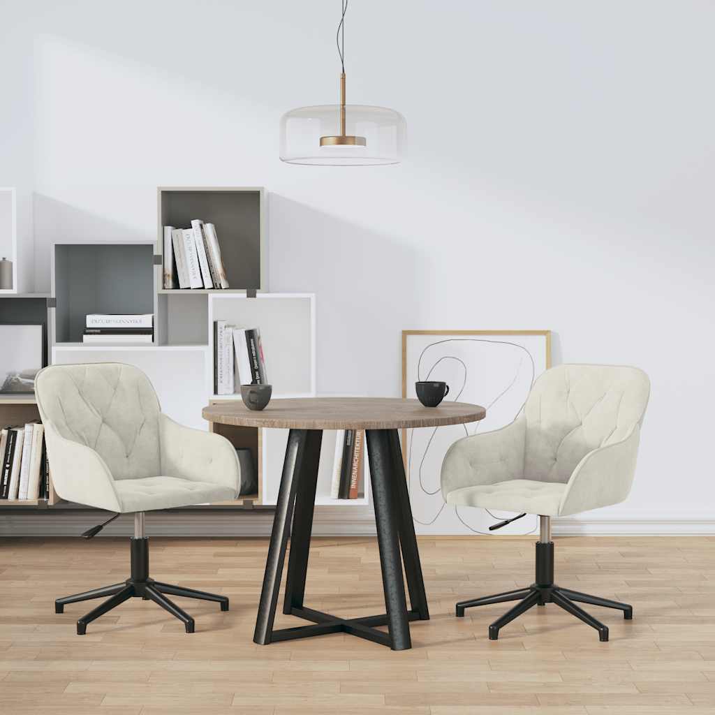 Sillas de comedor giratorias 2 uds de terciopelo gris claro