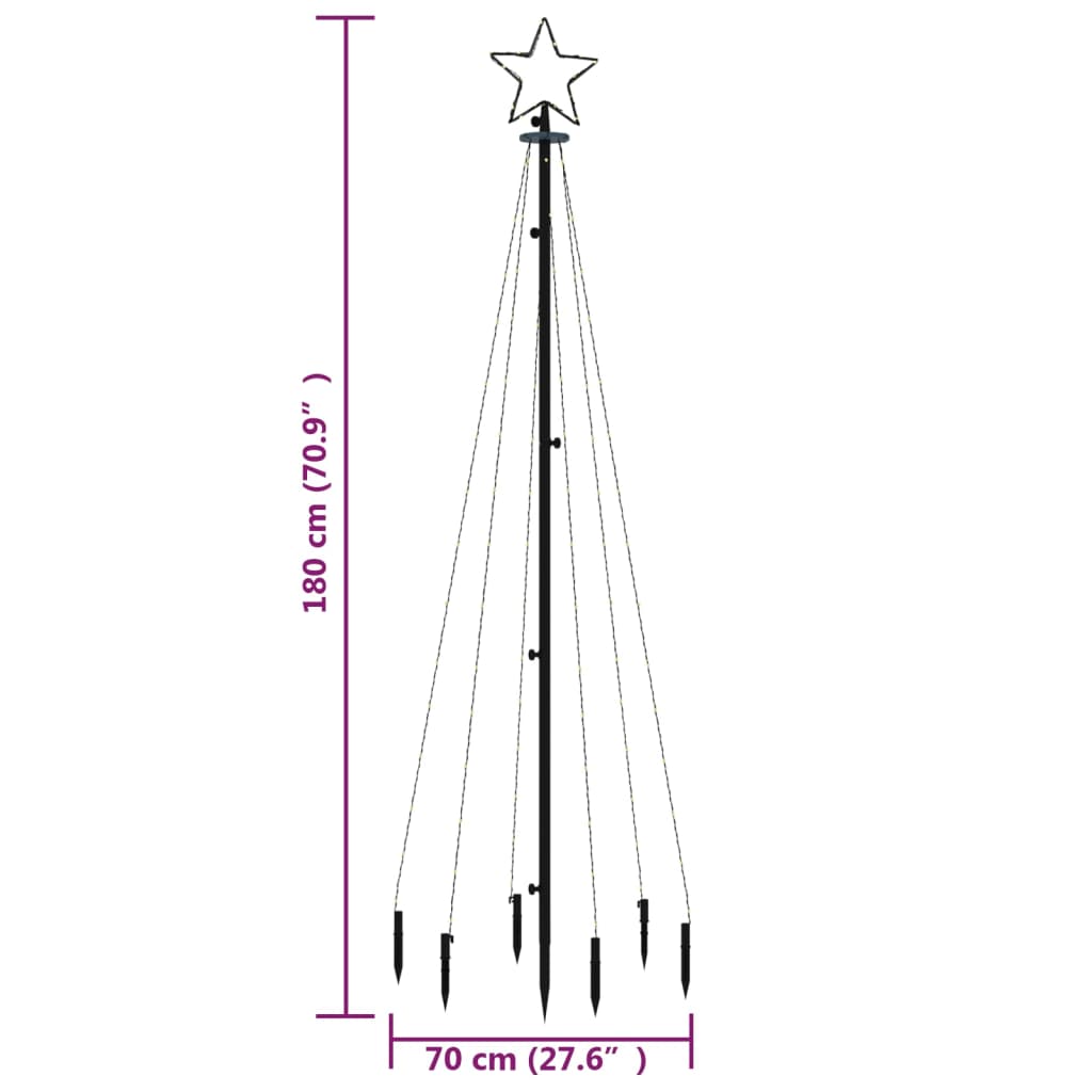 Árbol de Navidad con pincho 108 LED azul 180 cm