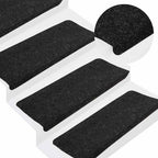 Alfombra autoadhesiva escalera sisal 15 uds antracita 56x17x3cm