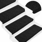 Alfombra autoadhesiva escalera sisal 15 uds antracita 56x17x3cm