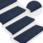 Alfombra autoadhesiva escalera sisal 15 uds antracita 56x17x3cm