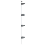 Estantería esquina ducha telescópica 4 estantes aluminio plata