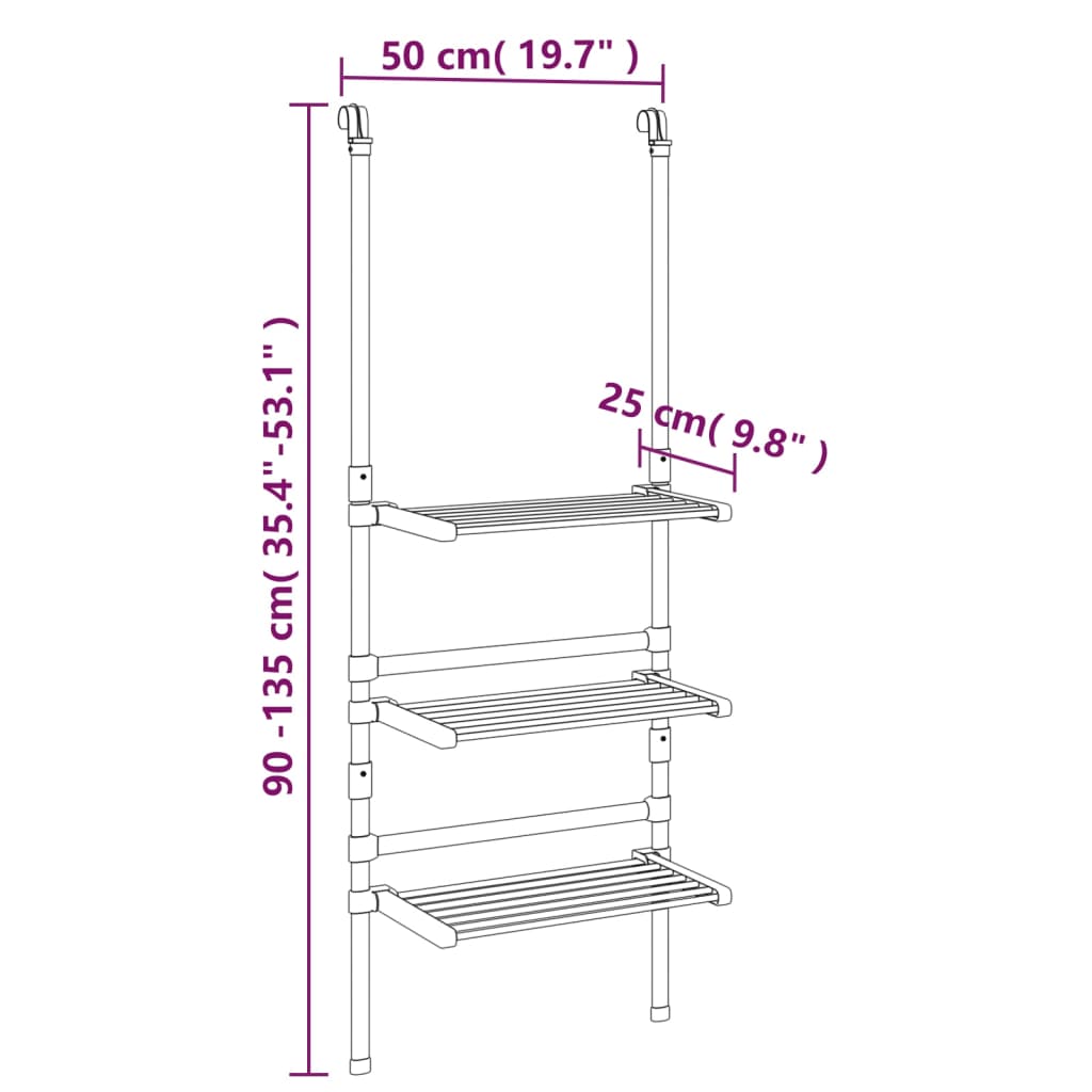 Tendedero de 3 niveles de aluminio