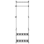 Estantería para ropa 3 alturas aluminio plateado 59x29x192 cm