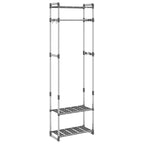 Estantería para ropa 3 alturas aluminio plateado 59x29x192 cm
