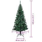 Árbol de Navidad artificial puntas iridiscentes PVC verde 120cm
