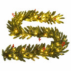 Árboles de Navidad artificiales 2 uds corona, guirnalda y LED
