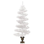 Árbol de Navidad en espiral con luces y macetero blanco 120 cm