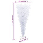 Árbol de Navidad artificial al revés con soporte blanco 120 cm