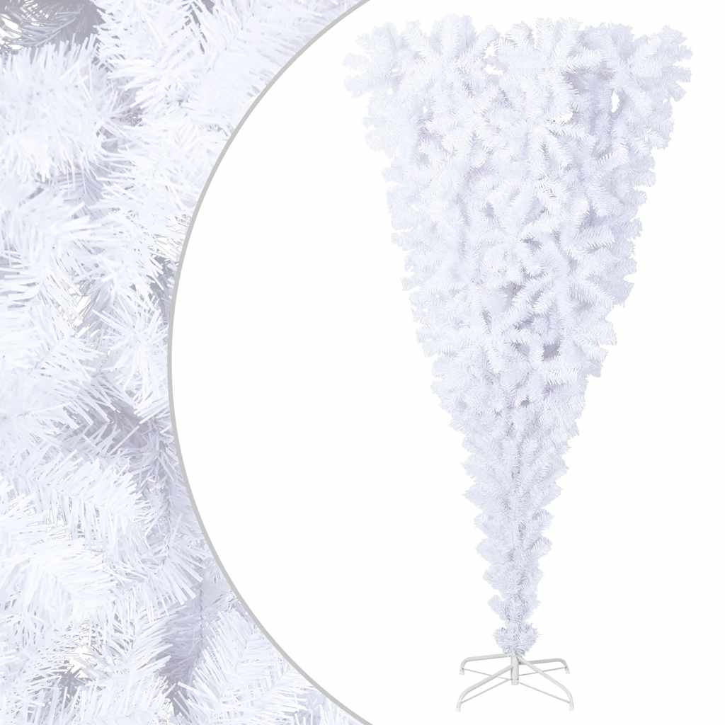 Árbol de Navidad artificial al revés con soporte blanco 120 cm
