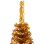 Medio árbol de Navidad artificial con soporte PET dorado 120 cm