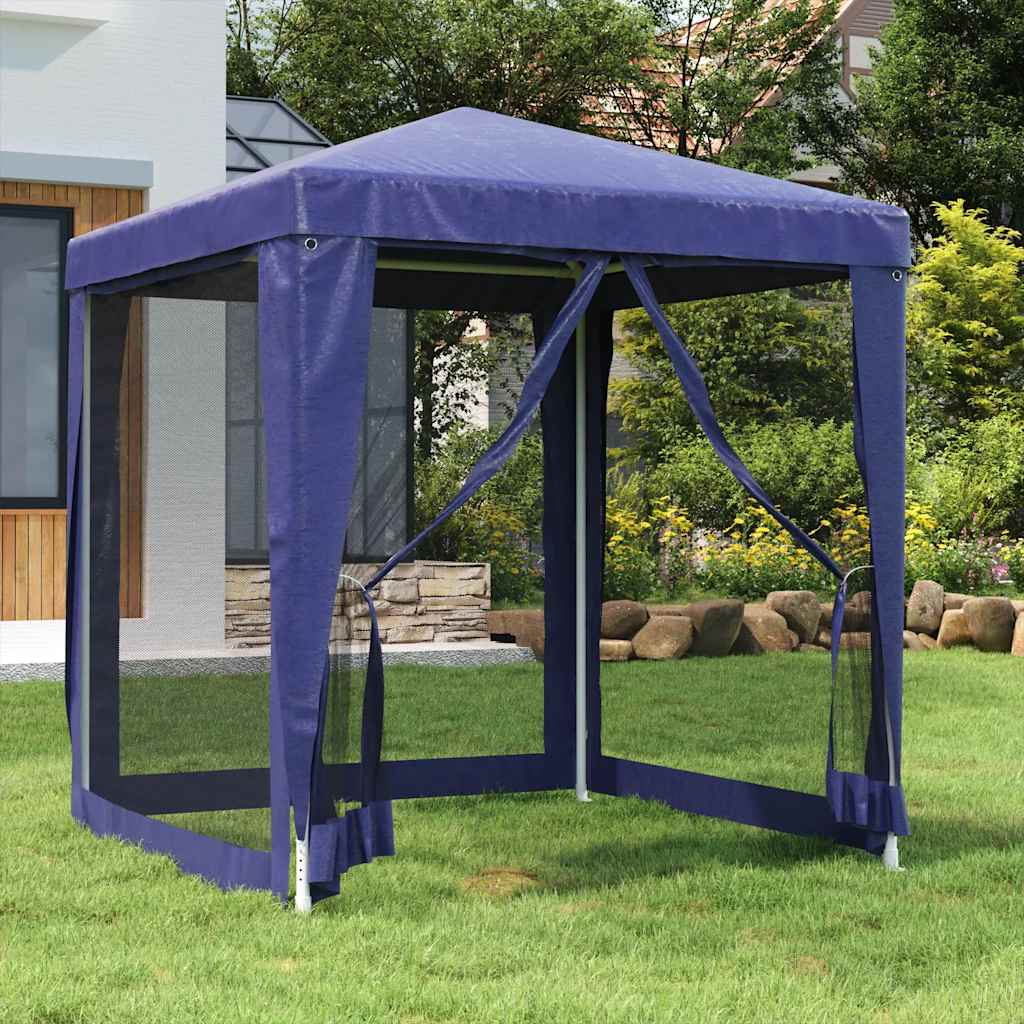 Carpa para fiestas 10 paredes de malla HDPE gris antracita 6x4m