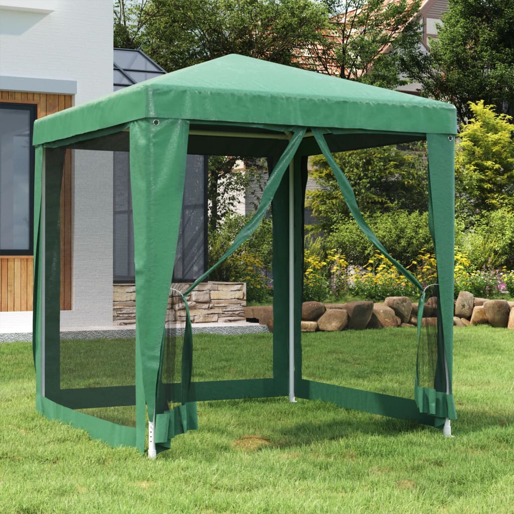 Carpa para fiestas 10 paredes de malla HDPE gris antracita 6x4m