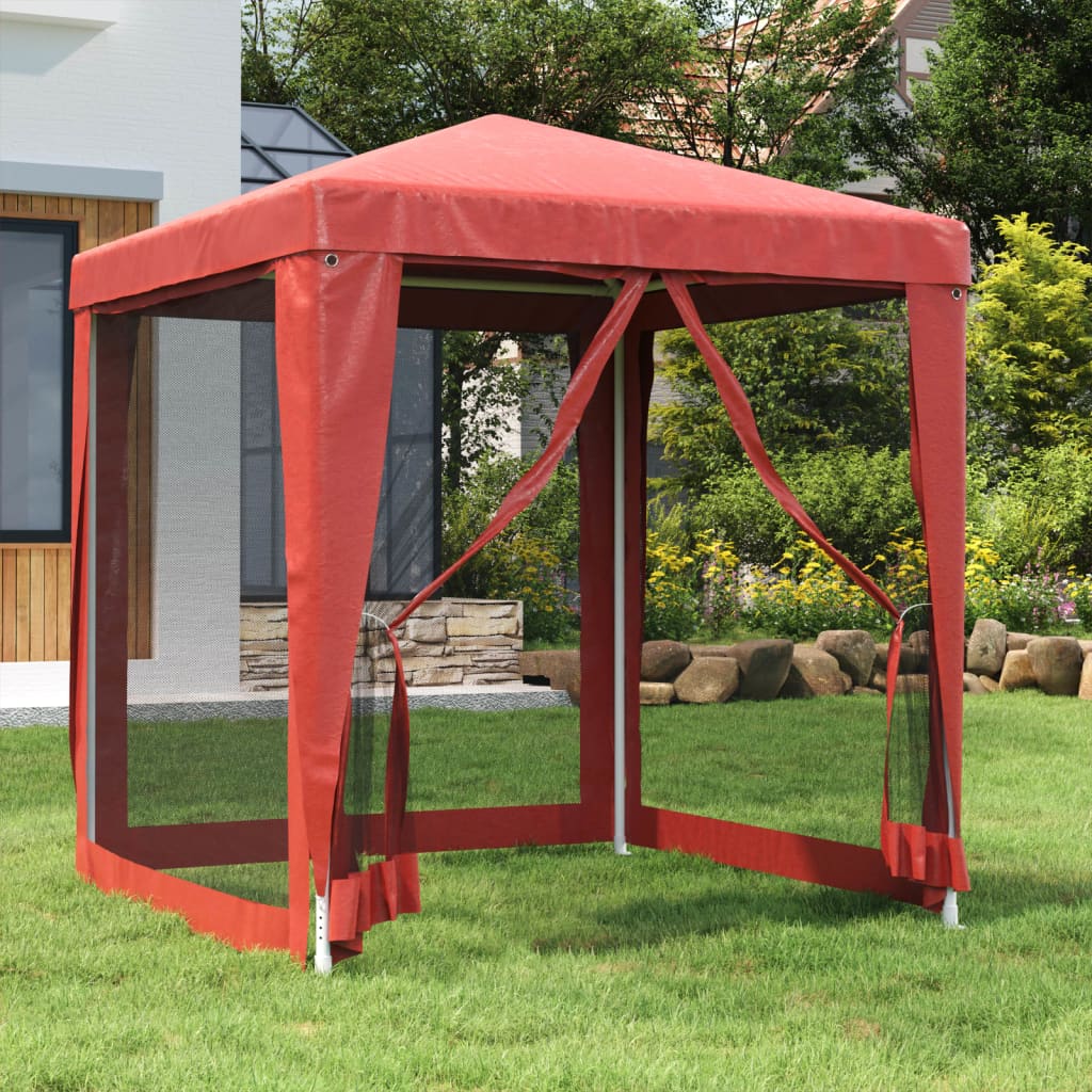 Carpa para fiestas 10 paredes de malla HDPE gris antracita 6x4m