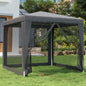 Carpa para fiestas 10 paredes de malla HDPE gris antracita 6x4m