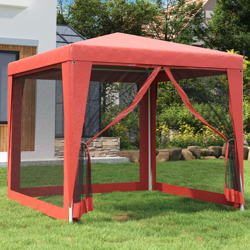 Carpa para fiestas 10 paredes de malla HDPE gris antracita 6x4m