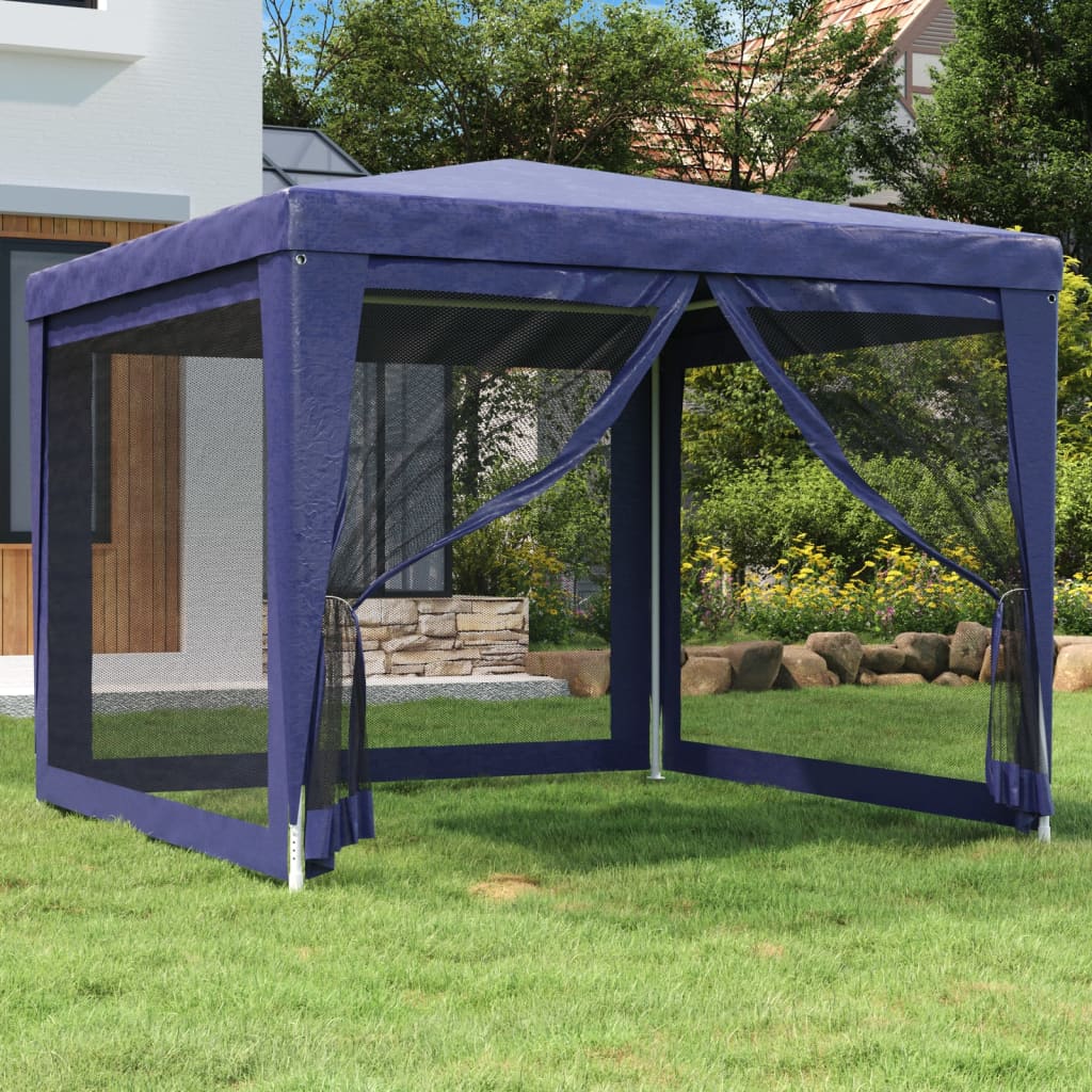 Carpa para fiestas 10 paredes de malla HDPE gris antracita 6x4m