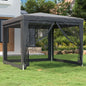 Carpa para fiestas 10 paredes de malla HDPE gris antracita 6x4m