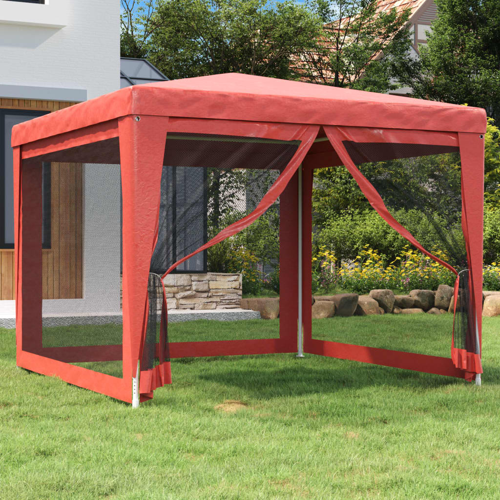 Carpa para fiestas 10 paredes de malla HDPE gris antracita 6x4m