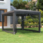 Carpa para fiestas 10 paredes de malla HDPE gris antracita 6x4m