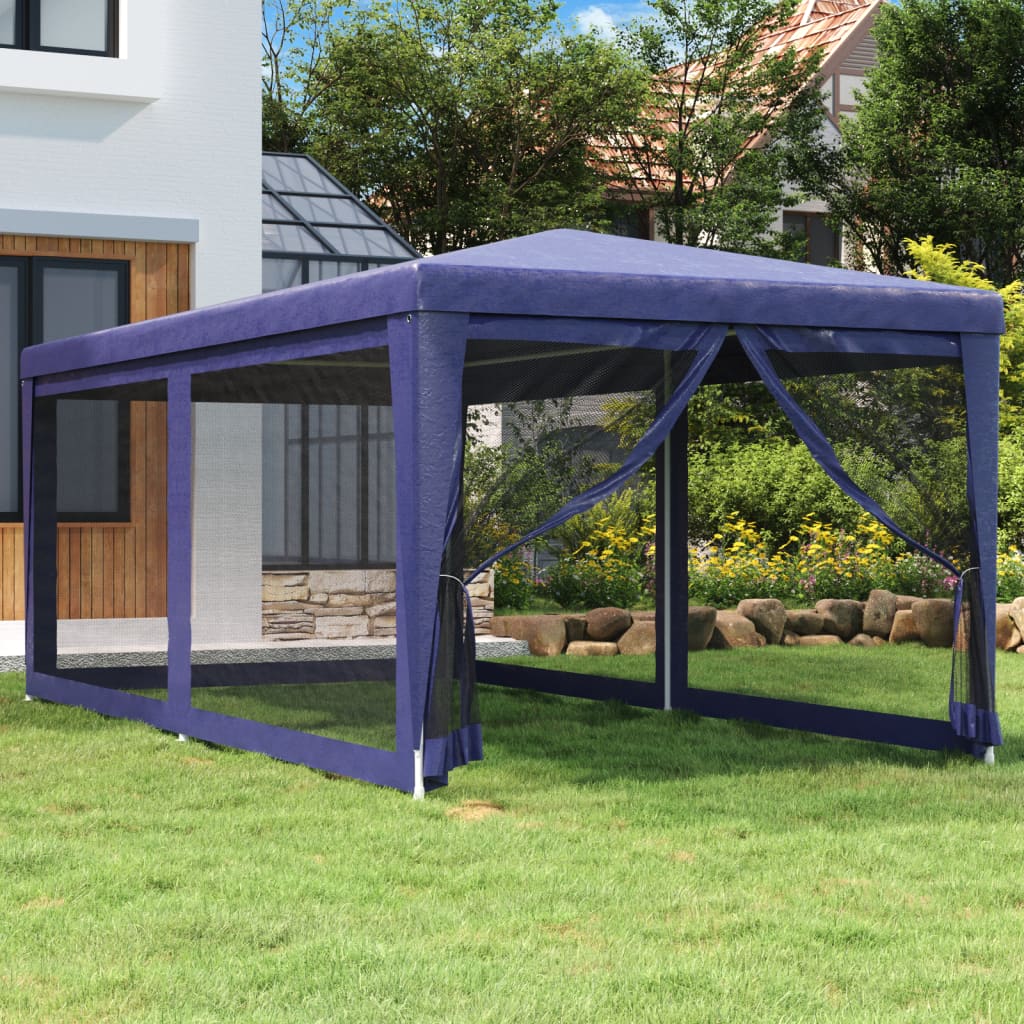 Carpa para fiestas 10 paredes de malla HDPE gris antracita 6x4m