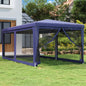 Carpa para fiestas 10 paredes de malla HDPE gris antracita 6x4m