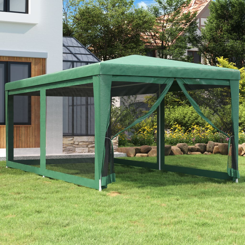Carpa para fiestas 10 paredes de malla HDPE gris antracita 6x4m