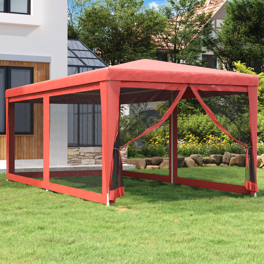 Carpa para fiestas 10 paredes de malla HDPE gris antracita 6x4m