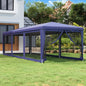 Carpa para fiestas 10 paredes de malla HDPE gris antracita 6x4m