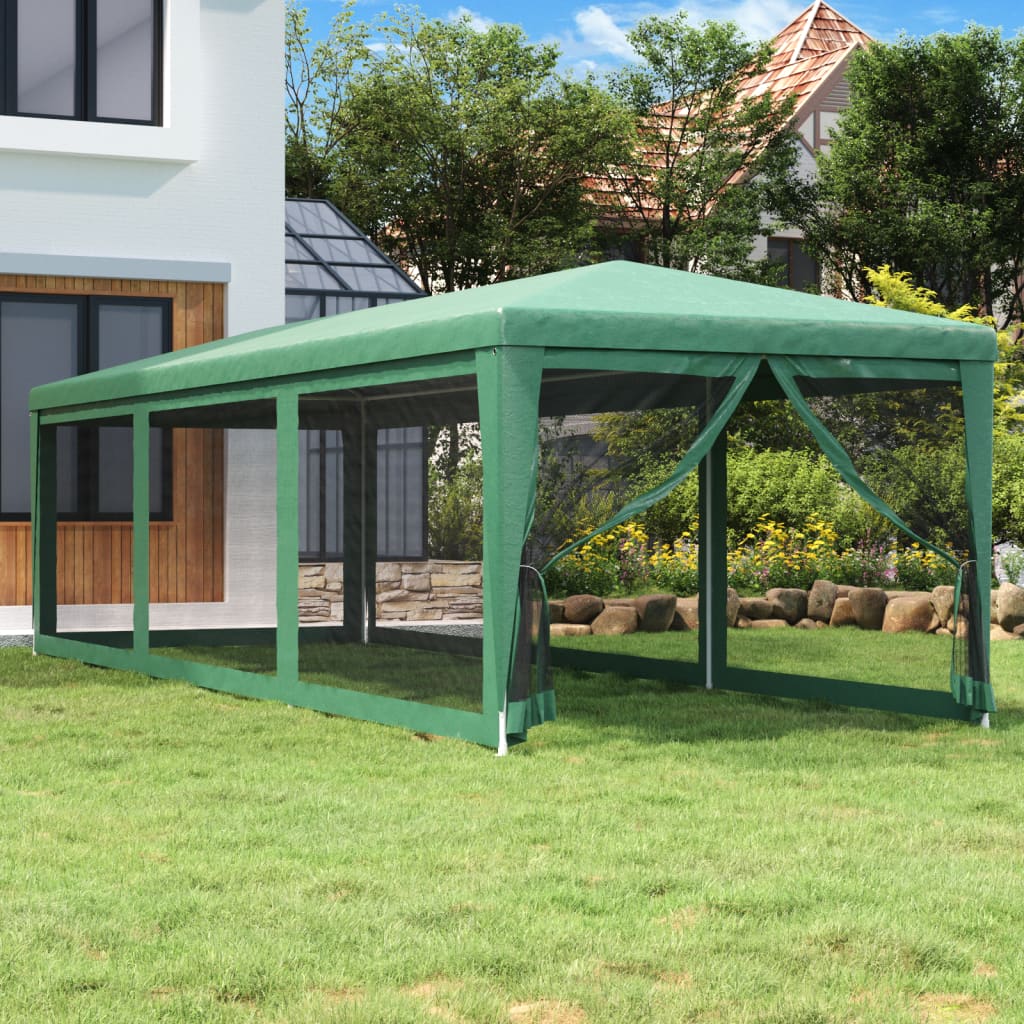 Carpa para fiestas 10 paredes de malla HDPE gris antracita 6x4m