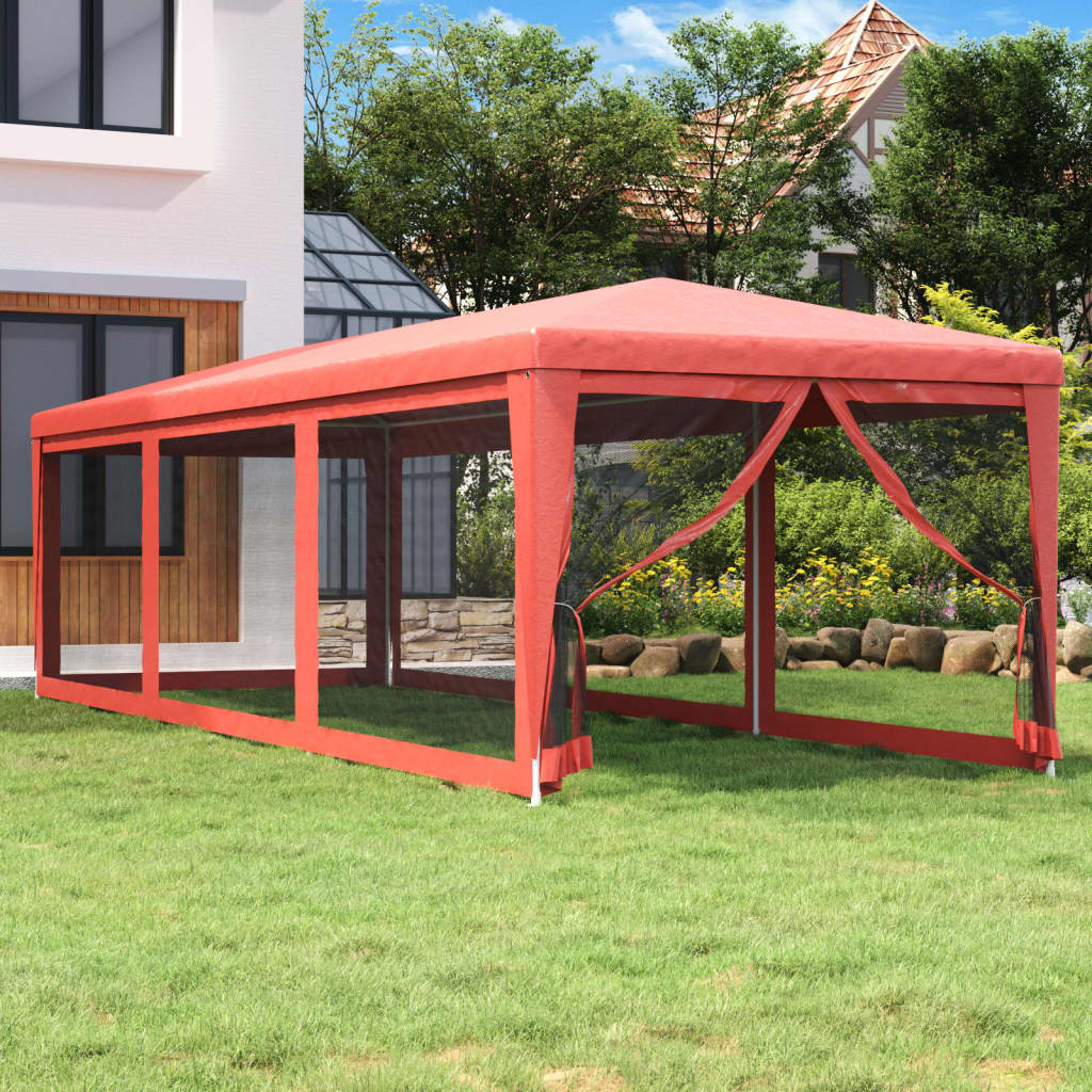 Carpa para fiestas 10 paredes de malla HDPE gris antracita 6x4m