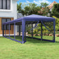 Carpa para fiestas 10 paredes de malla HDPE gris antracita 6x4m