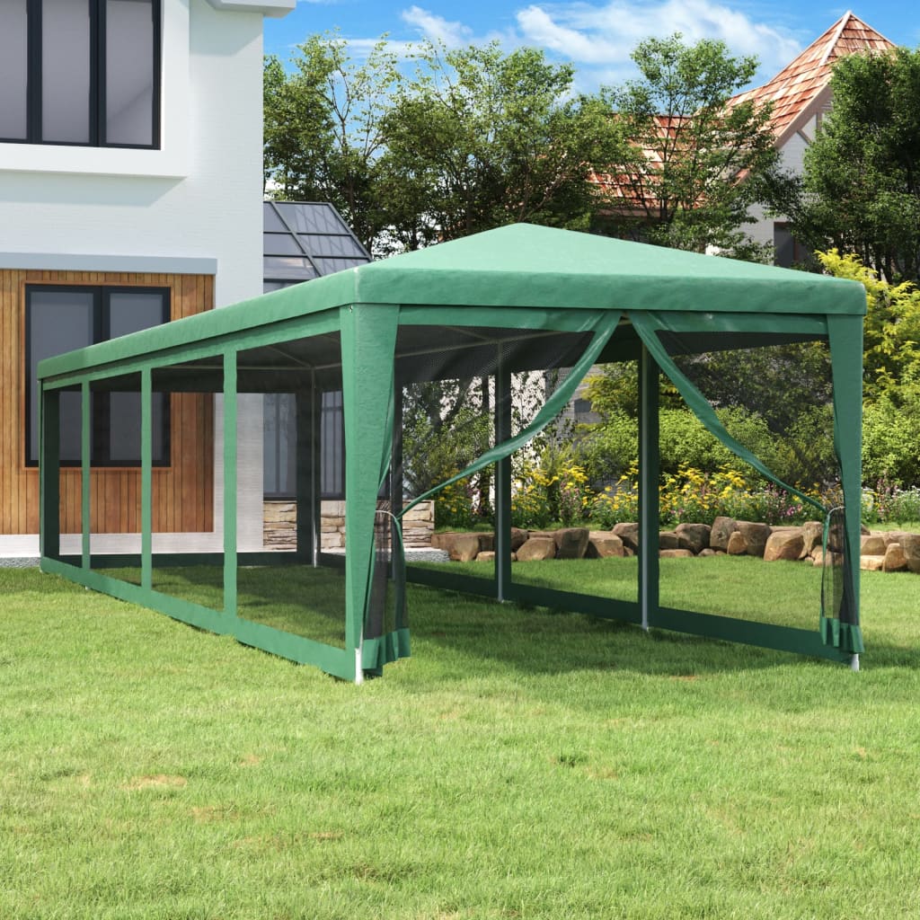 Carpa para fiestas 10 paredes de malla HDPE gris antracita 6x4m