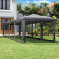 Carpa para fiestas 10 paredes de malla HDPE gris antracita 6x4m