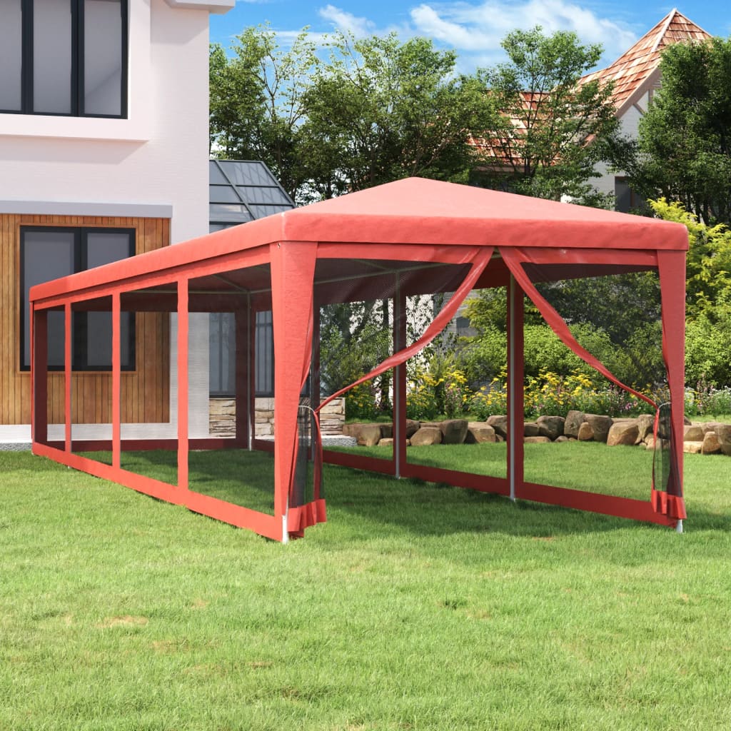 Carpa para fiestas 10 paredes de malla HDPE gris antracita 6x4m