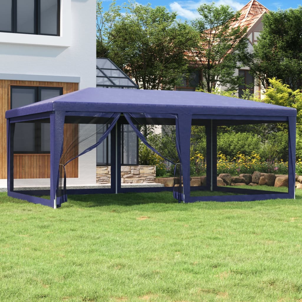 Carpa para fiestas 10 paredes de malla HDPE gris antracita 6x4m