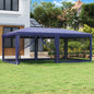 Carpa para fiestas 10 paredes de malla HDPE gris antracita 6x4m
