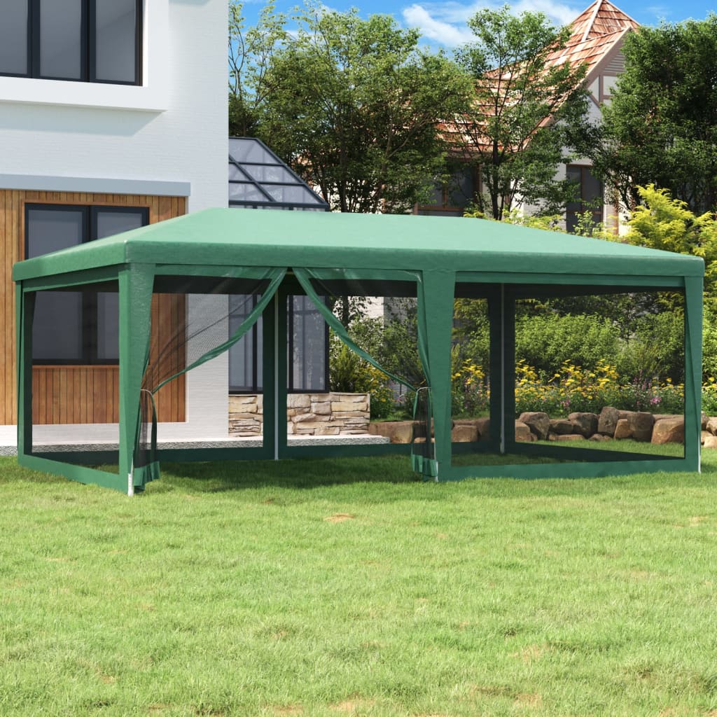 Carpa para fiestas 10 paredes de malla HDPE gris antracita 6x4m