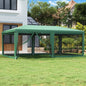 Carpa para fiestas 10 paredes de malla HDPE gris antracita 6x4m