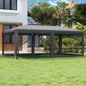 Carpa para fiestas 10 paredes de malla HDPE gris antracita 6x4m