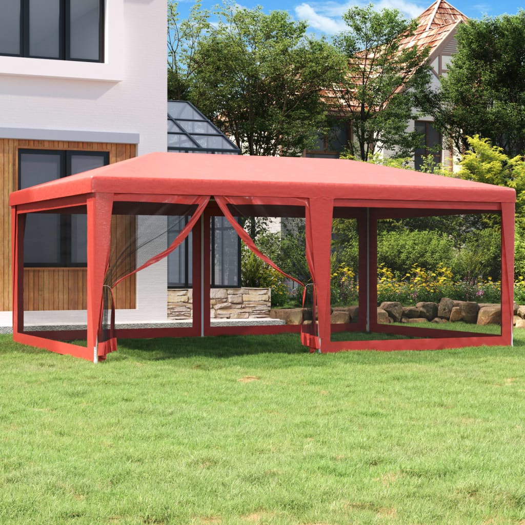 Carpa para fiestas 10 paredes de malla HDPE gris antracita 6x4m