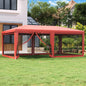 Carpa para fiestas 10 paredes de malla HDPE gris antracita 6x4m